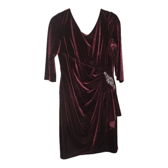 Alex Evenings Dresses & Skirts - NWOT Alex Evenings Deep Burgundy Long Sleeve Dress